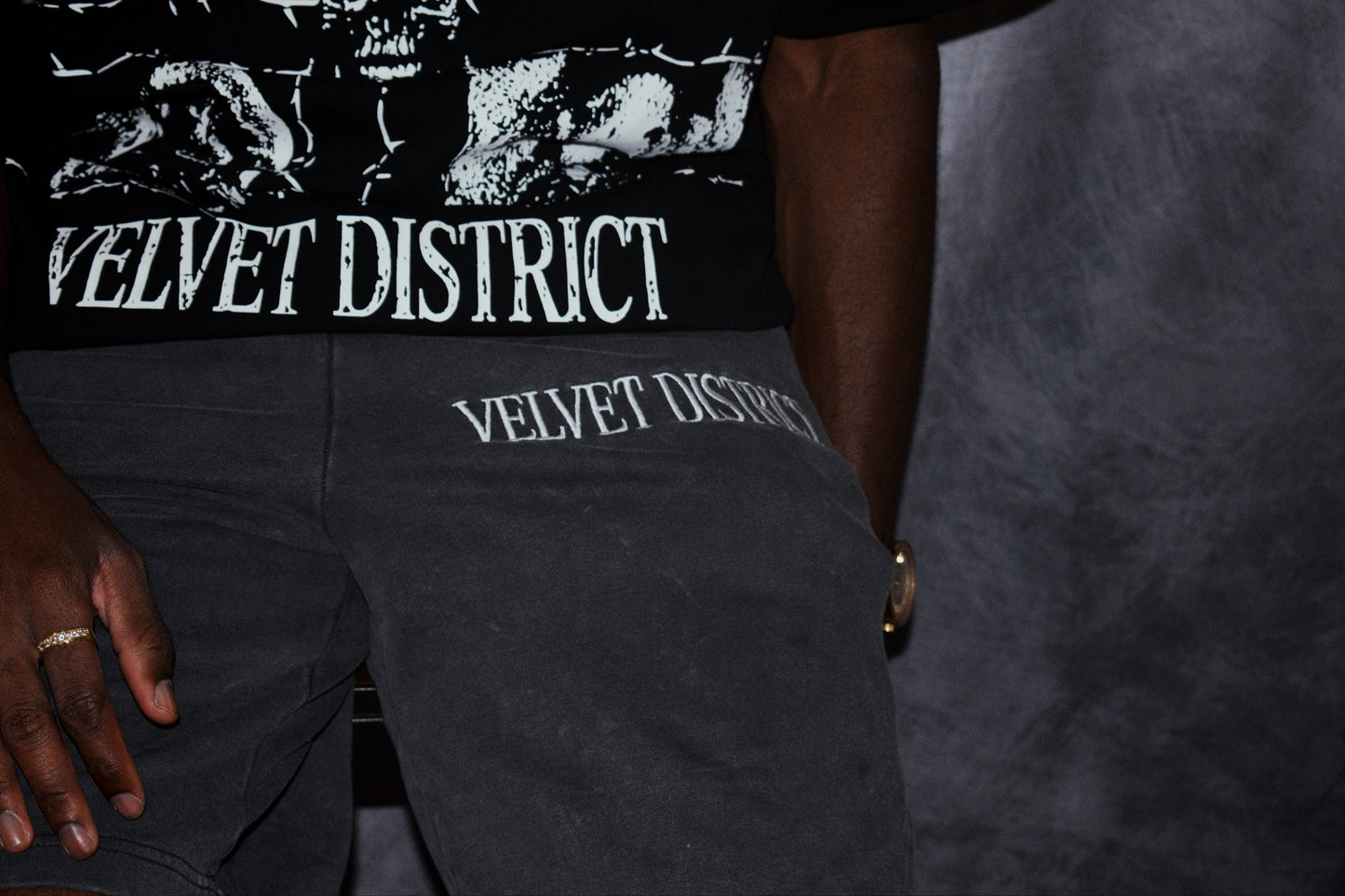 Vintage Washed Grey Shorts – Velvet District Embroidered Sweat Shorts