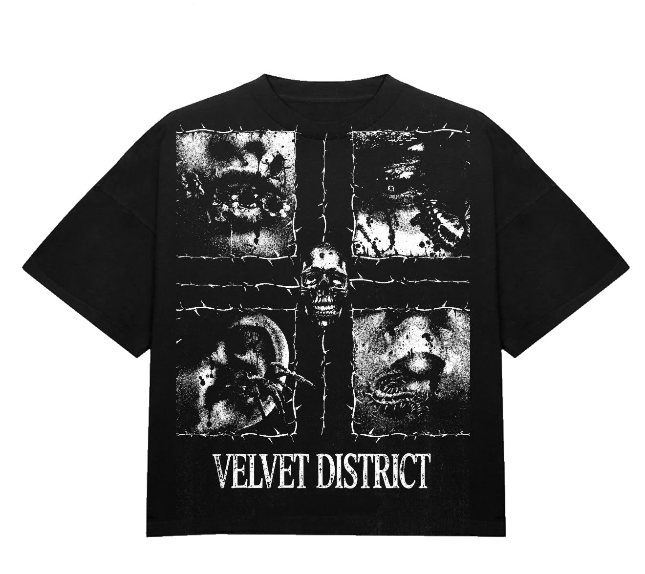 Vintage Black Graphic T-Shirt – Velvet District Print